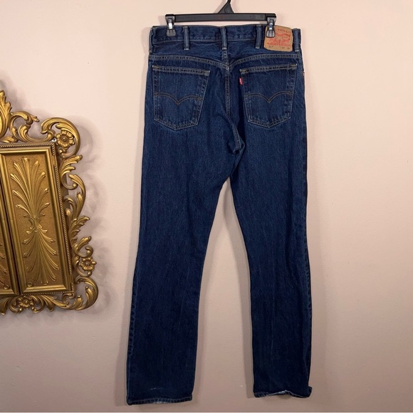 34x37 Levis 517 Dark Blue Denim Jeans Cotton Boot Cut Style - Picture 2 of 14